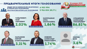 Предварительная информация о количестве голосов избирателей, поданных за каждого кандидата в Президенты Республики Беларусь